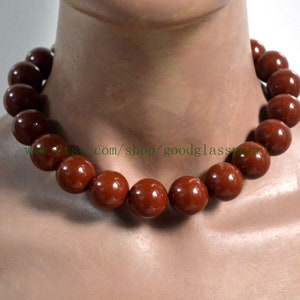 Brown beaded Necklace, 20mm brown beads Necklace,  Statement Necklace, big brown necklace, choker necklace