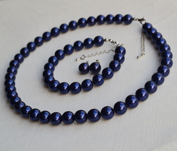Huge 11-12mm Tahitian Natural Baroque Dark Blue Pearl Necklace 18 inch AAA  | eBay
