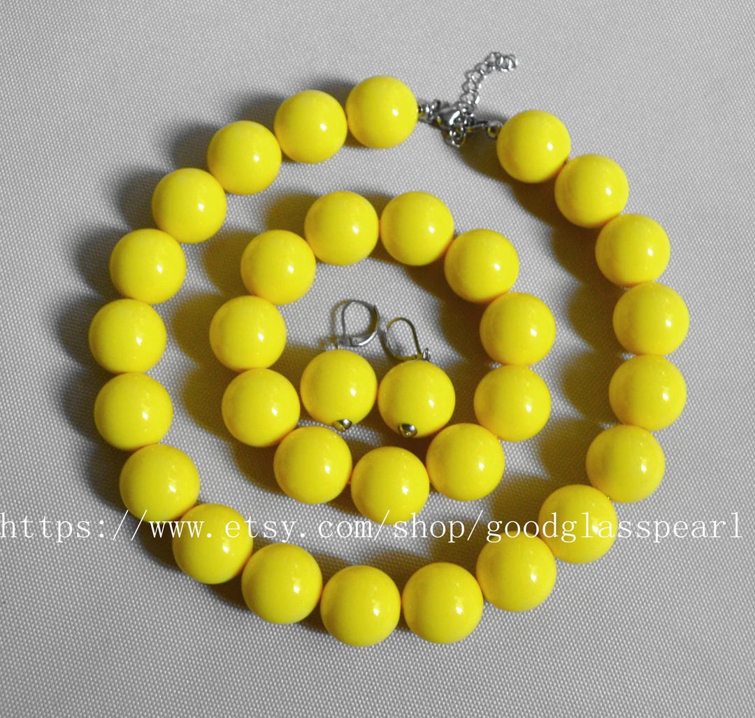 Python Yellow Crystal  Beads Jewellery Set