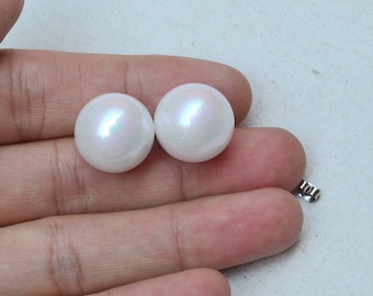 very Big Pearl Earrings Stud, 16 mm Pearl white Earrings,Round Pearl Earrings,Faux Pearl Stud Earring,Women Earrings,Bridesmaids Earrings