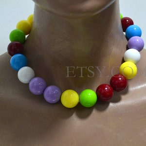 concert beads Necklace, Multicolor beaded Necklace, Rainbow Resin Necklace, Statement Necklace, gift for him, men necklace
