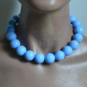 UNC necklace, light blue Bubblegum beads necklace, University of North Carolina Tarheel Gift, Gameday Outfit, UNC College Graduation Gift