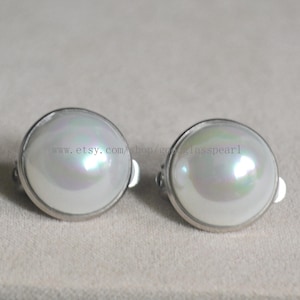 clip on earrings, clip-on stud earrings, white pearl clip-on earring, not pierced earrings, clip on pearl earrings