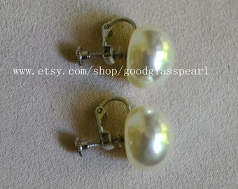 ピアス LESS IS MORE button pearl earrings Button Pearl Clip-on Earrings, 16mm Light Weight Pearl Clio
