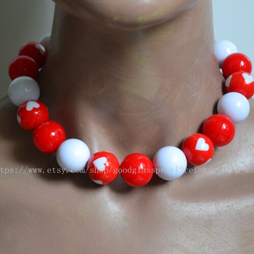 Harry Styles Inspired Bubblegum Bead Necklace Sky Blue Etsy