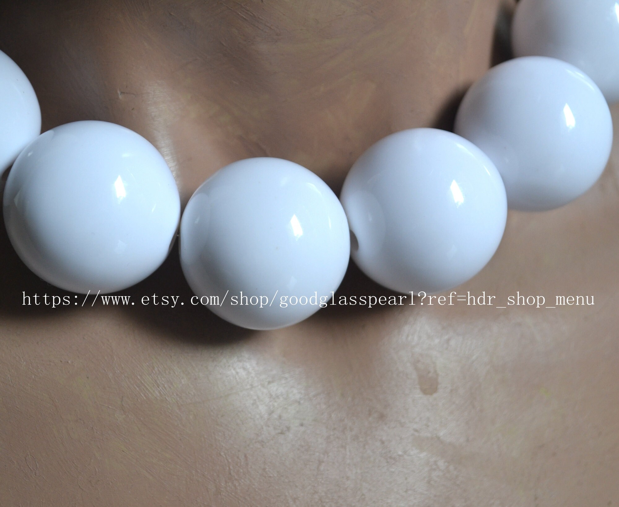 Big white necklace best sale