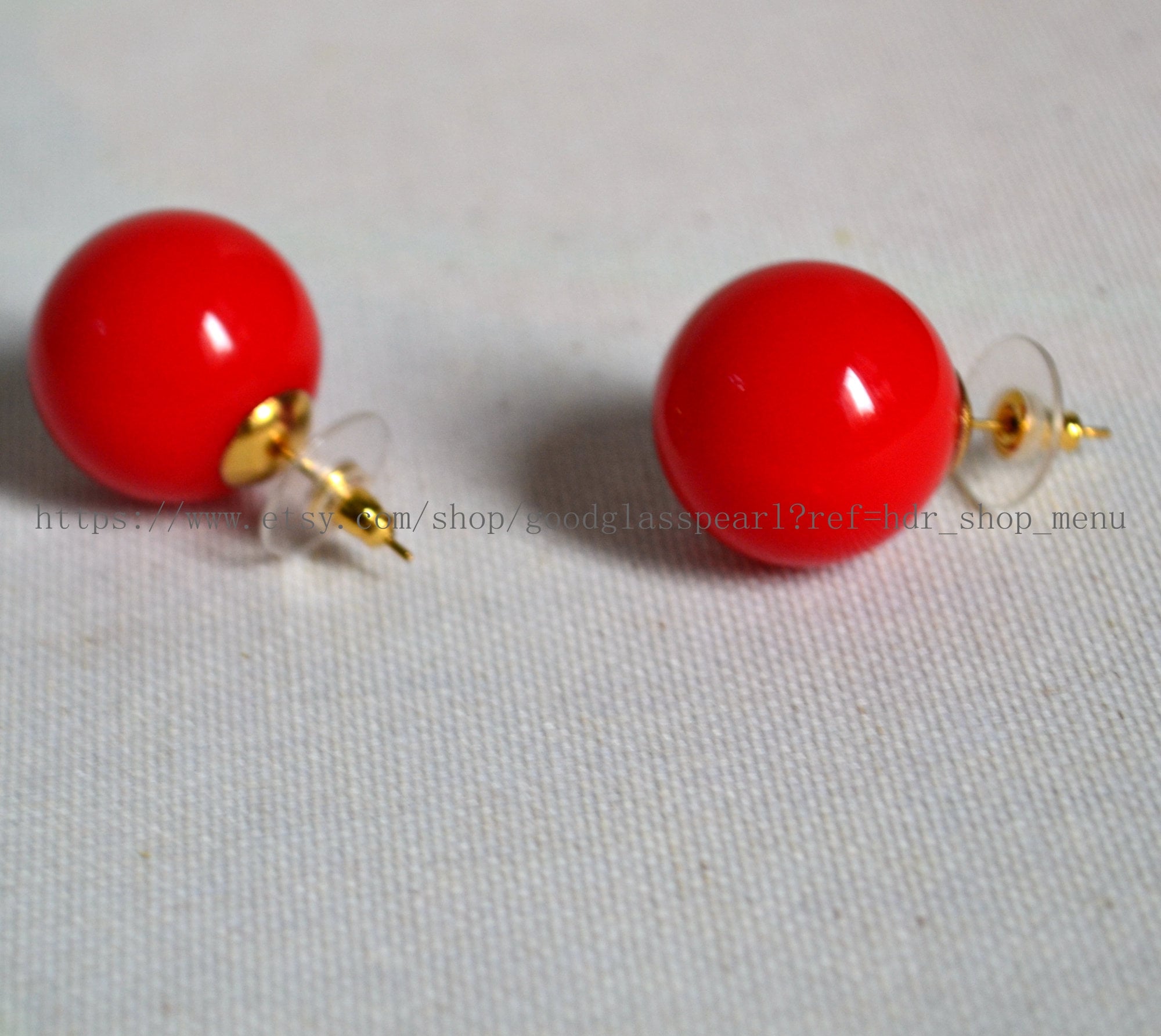 Megaphone Earrings - 1473 - Red