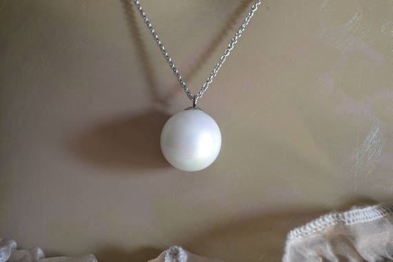 Big Pearl Necklace, 20 Mm White Pearl Necklace, Faux Pearl Necklace, High  Quantity Plastics Pearls,statement Necklace,large Pearl Necklace 