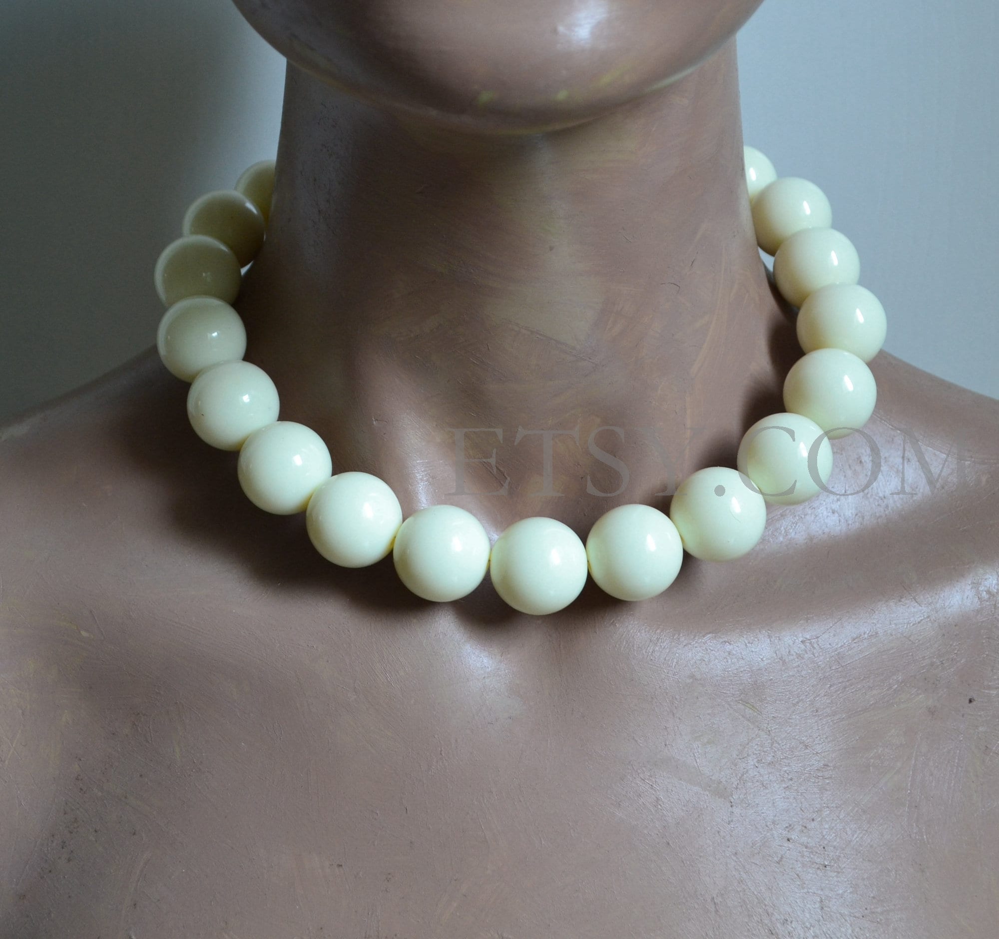 220pcs 14mm Ivory Art Faux Pearl Beads ABS Round Loose
