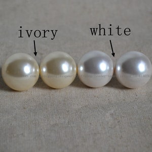 Large Pearl Earrings Stud, 25mm pearl earrings, 100% HAND MADE Earrings. ivory white big plastics pearl earring,Faux Pearl Stud Earring