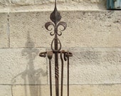 Vintage wrought iron fire tools companion set fleur de lys motif from 1930 39 s France