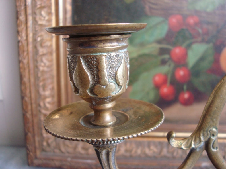 Pair Antique Piano Candlesticks With Gothic Scrolls 19th Etsy