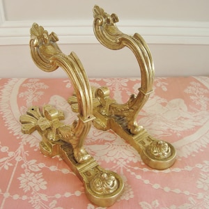 Large pair antique hold backs from a French chateau 19th century curtain tie back hooks