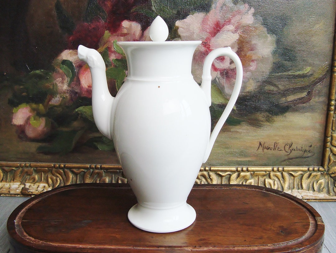 Antique French Teapot in White Porcelain With an Animal Spout Etsy