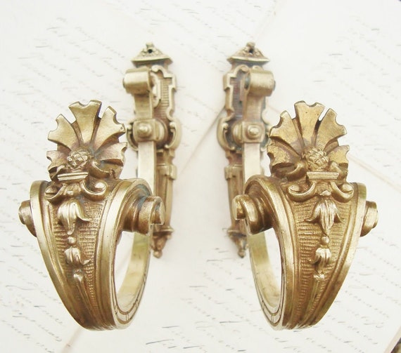Antique French Tie Back Hooks Chateau Tie Backs Bronze Tie Etsy