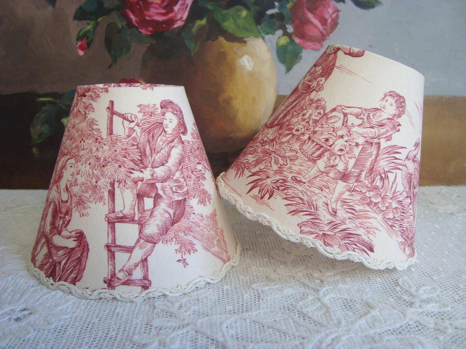 Set of 6 French Toile Chandelier Lampshades for Sconces or Etsy