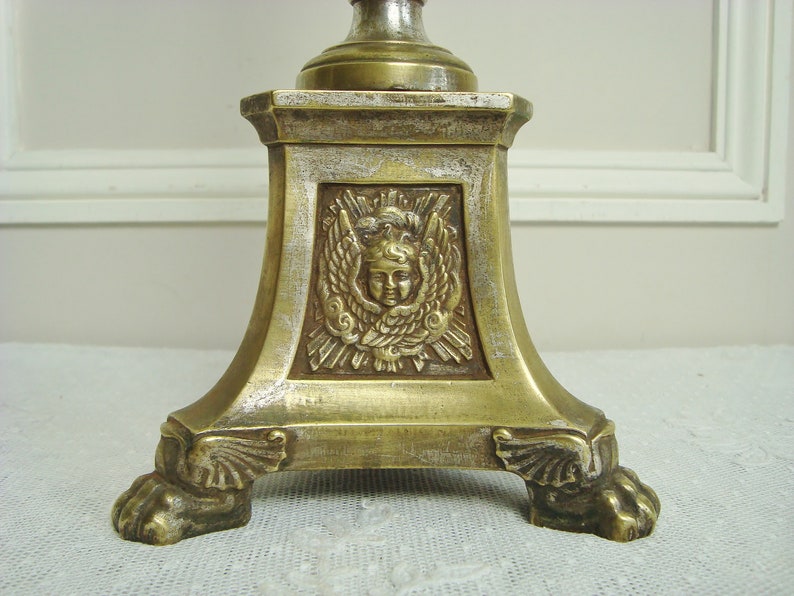 Antique Church Altar Candlestick Lamp Made From Bronze With Etsy