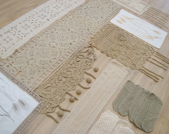 Batch French crochet lace and needlework for projects and decoration