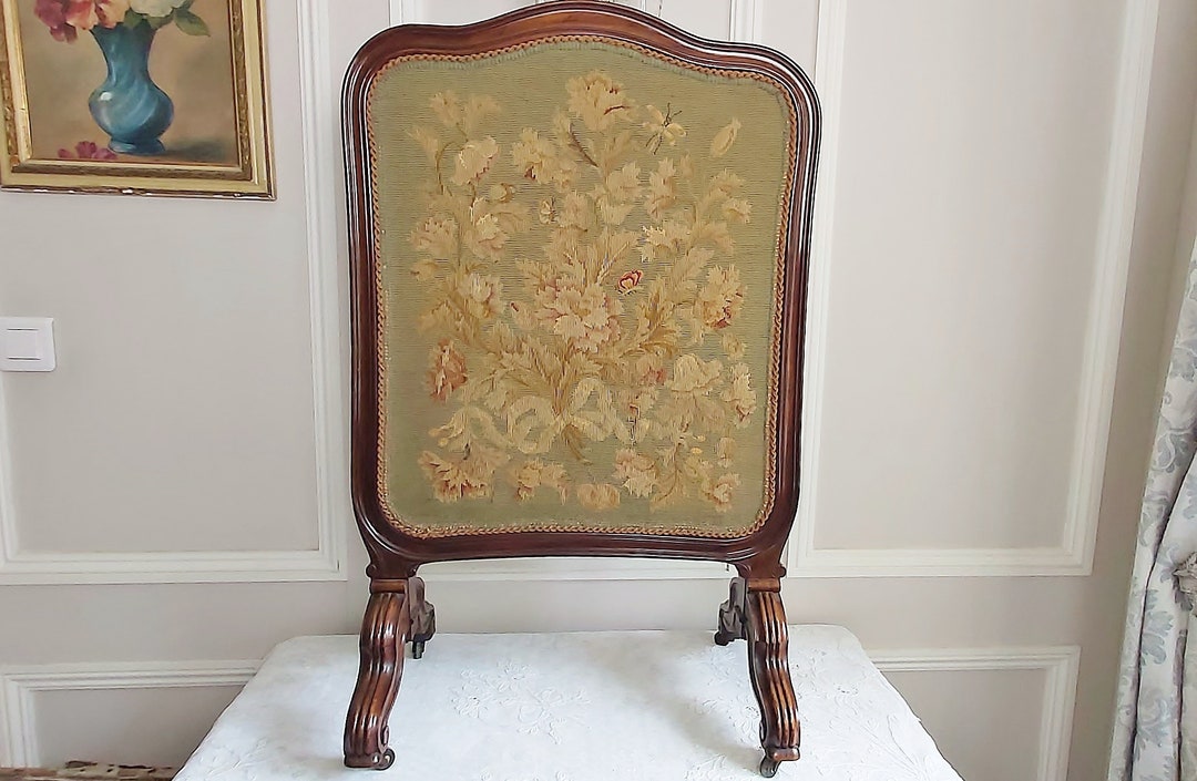 Antique French Tapestry Fire Screen From a Chateau With Etsy