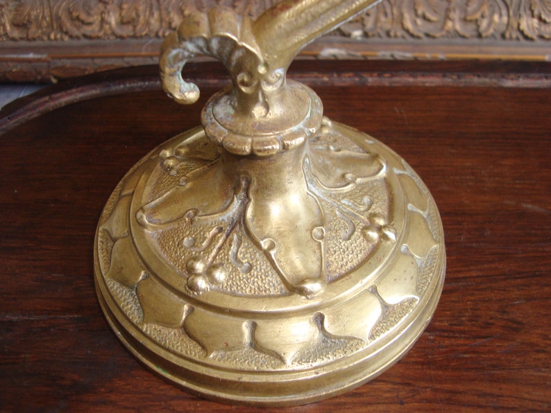 Pair Antique Piano Candlesticks With Gothic Scrolls 19th Etsy