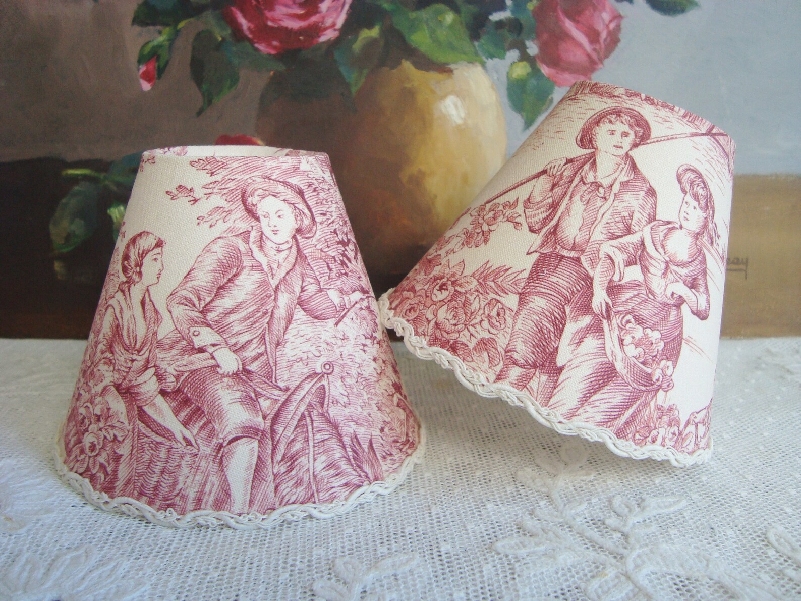 Set of 6 French Toile Chandelier Lampshades for Sconces or Etsy