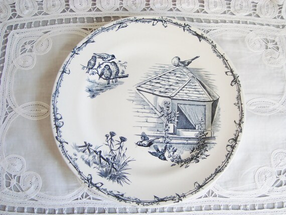 Antique French Choisy Le Roi Ironstone plates set of 5