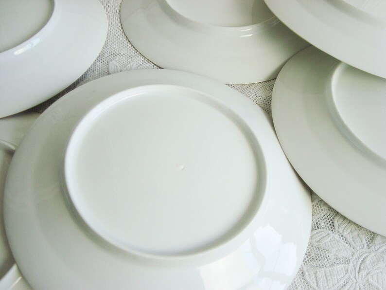 Set 6 Antique French Plates in White and Gold Porcelain De Etsy