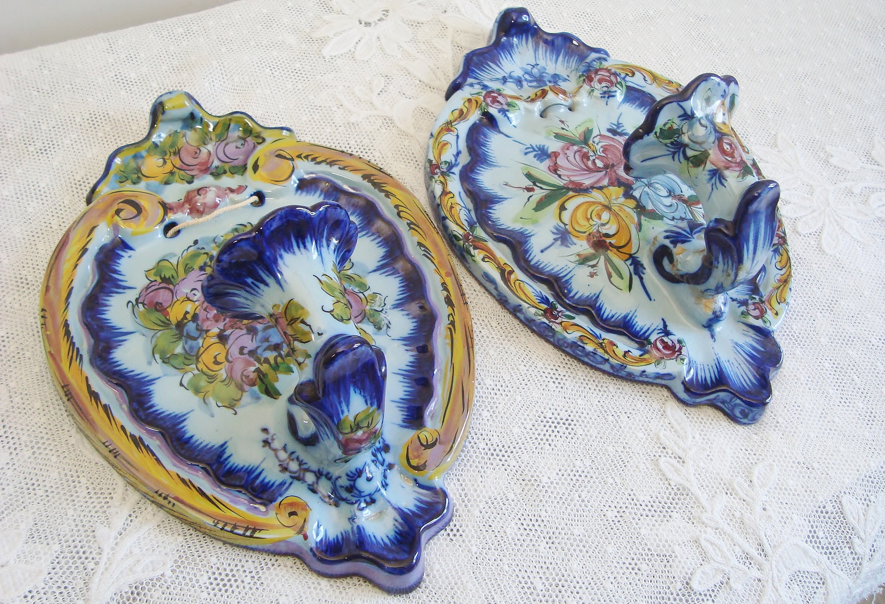 Associez Des Appliques de Bougies Vintage avec Motifs Floraux Peints à La Main Fabriqués Au Portugal