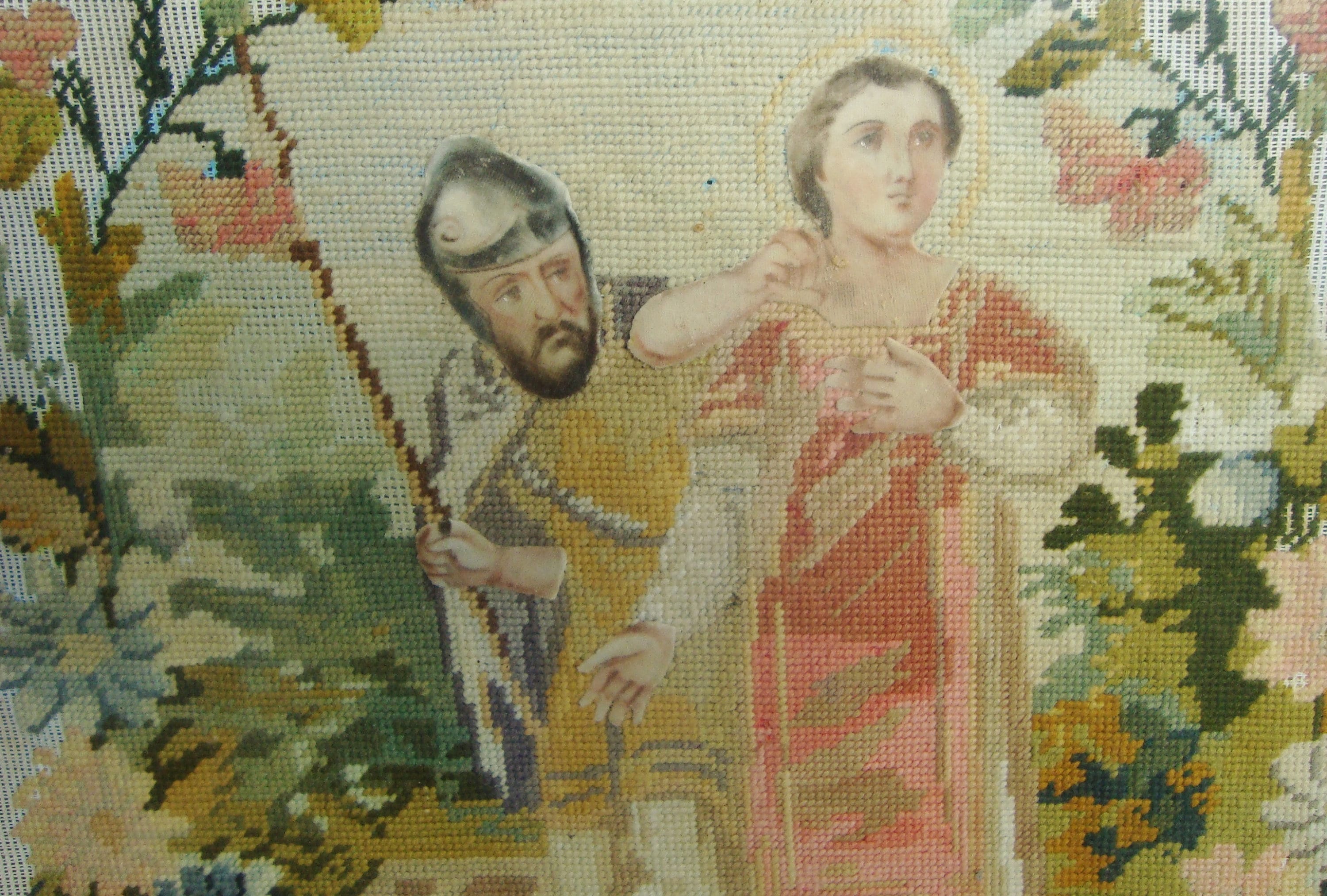 Antique French religious tapestry depicting Saint Lawrence Etsy