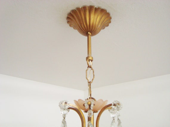 Vintage pink chandelier deals