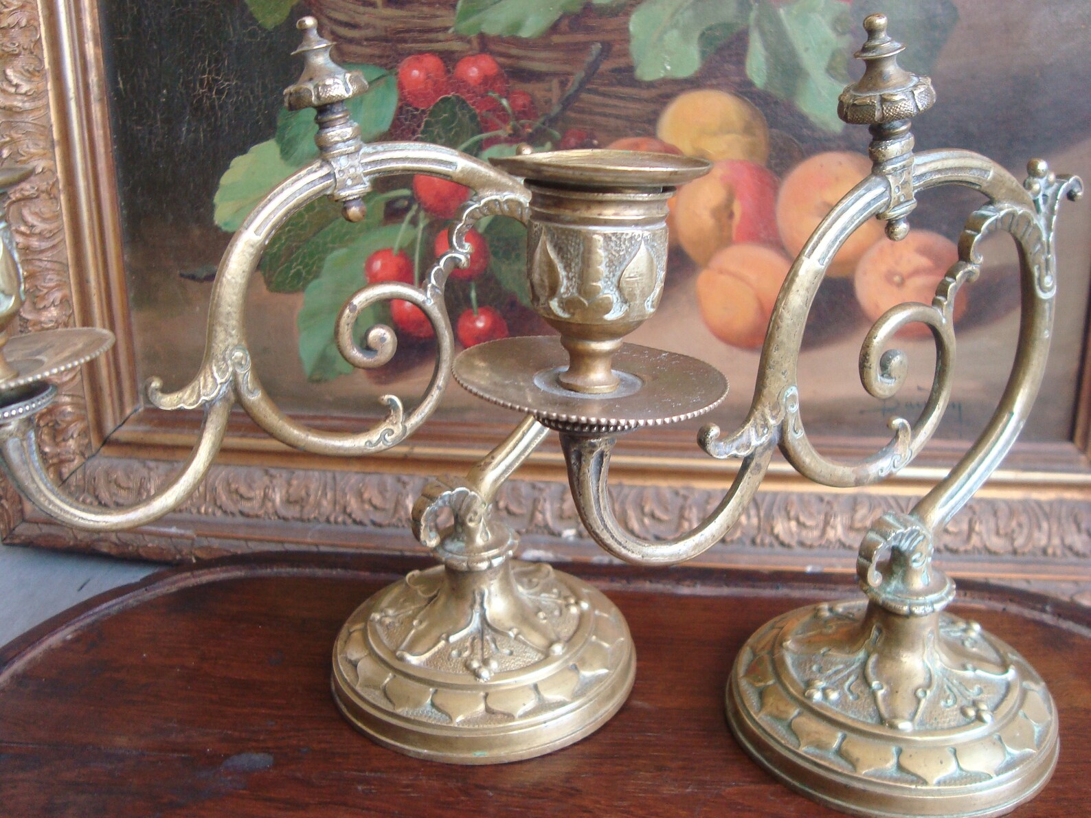 Pair Antique Piano Candlesticks With Gothic Scrolls 19th Etsy
