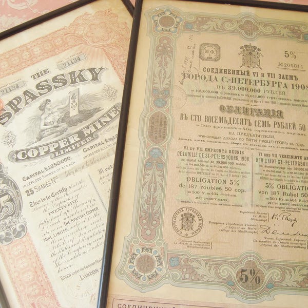 Stock Certificates Framed Etsy Stock Certificates Framed Etsy