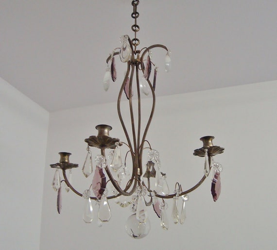 Vintage Style French Grey Hanging Tea Light Chandelier Vintage Style French Grey Hanging Tea Light Chandelier