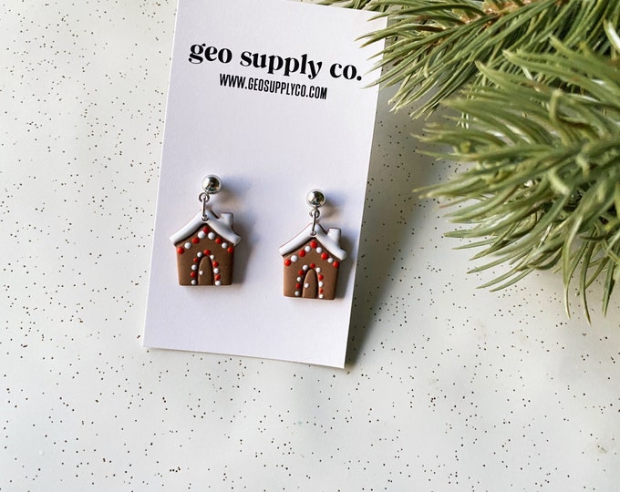 Holiday Drop // SHIPS IN 2-3 DAYS // Clay Earrings // Lightweight Polymer Clay Earrings // Stud Earrings // Gift Earrings // Geo Supply Co.