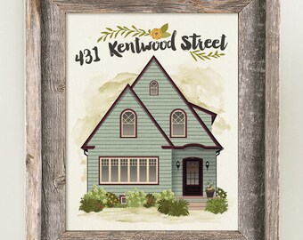 House Portrait • Custom Illustrated Home • Closing Gift Realtor • Change of Address • Housewarming Moving• New Homeowner • Paper Anniversary