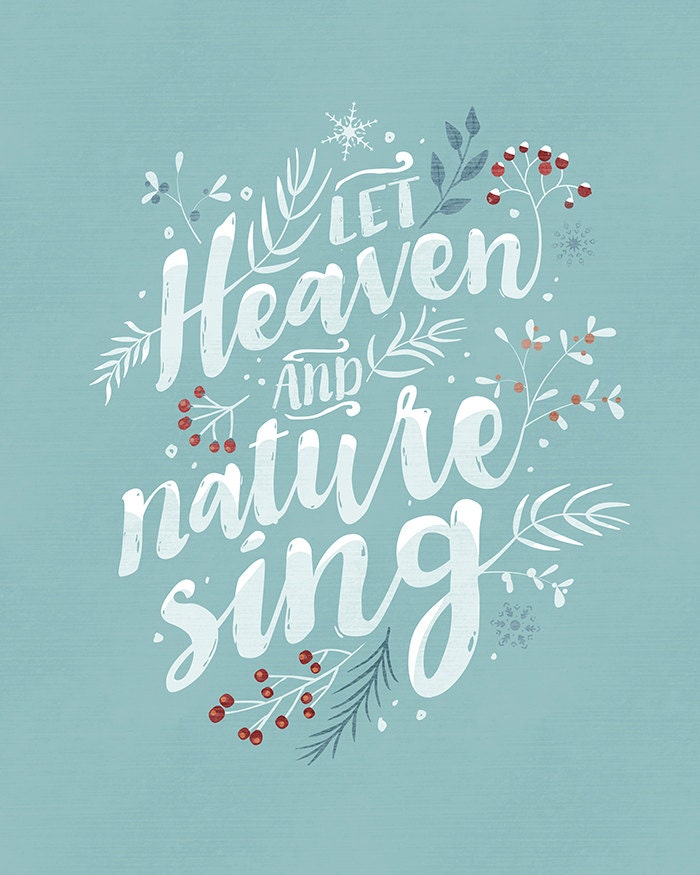 Let Heaven and Nature Sing Christmas Printable Holiday | Etsy