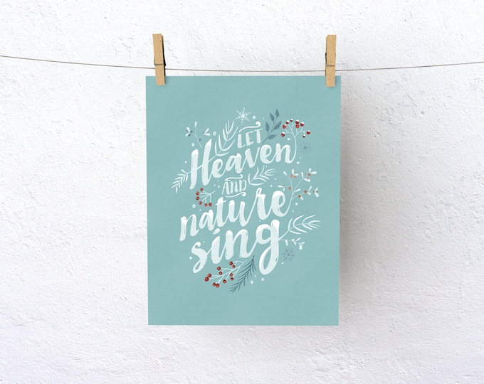 Let Heaven and Nature Sing • christmas Printable • holiday Instant ...