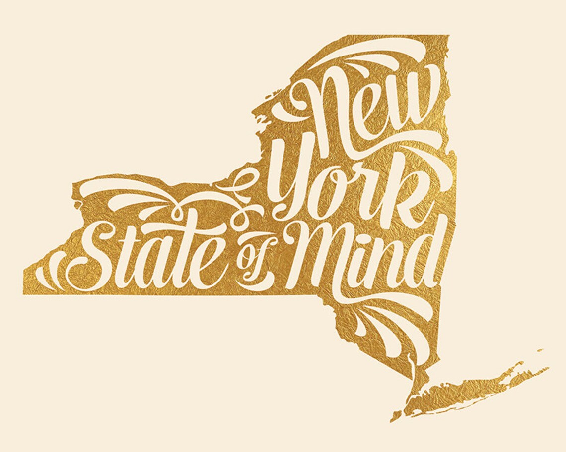 New York Printable NY State of Mind Home Typography State - Etsy