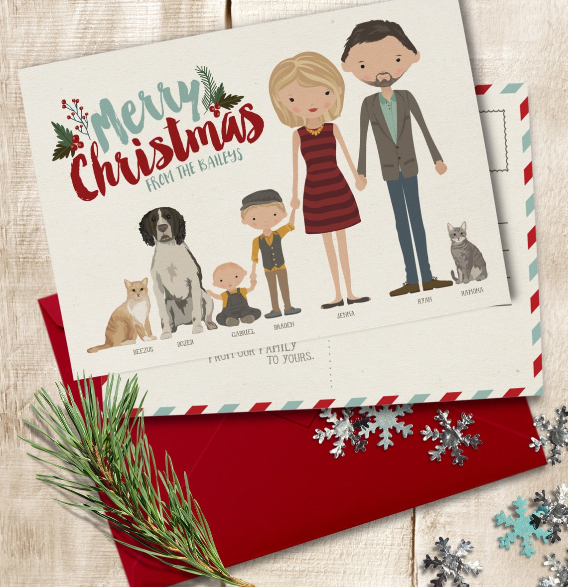 Christmas Card ADDON personalized Holiday Card custom Etsy