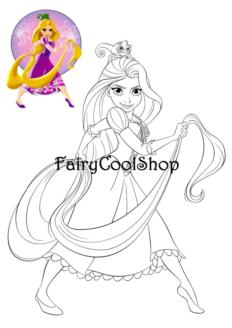 Digital Coloring Images 32 pages A4 Disney Princess | Etsy