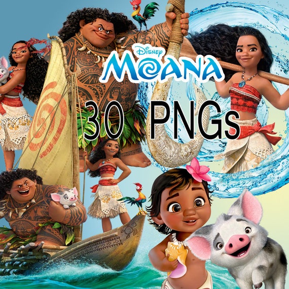 Moana Disney Digital Collage Set Of 30 Printable Image Clipart Etsy