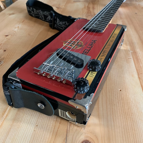 Solid body 6 string electric cigar box guitar with fender pickup