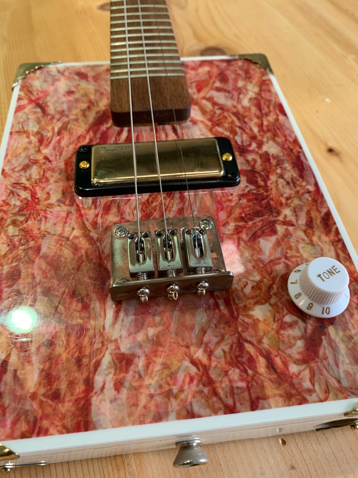 3 String Solid Body Electric Cigar Box Guitar Anniversary Edition