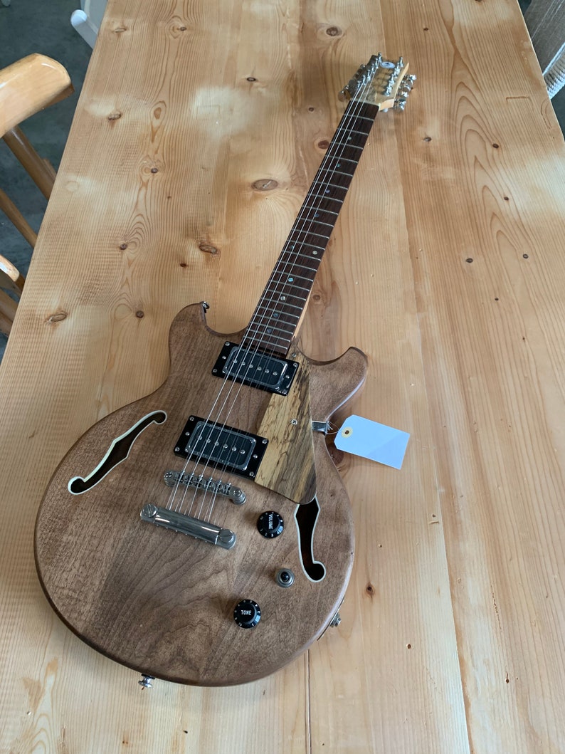 12 string hollow body electric guitar made from reclaimed wood Etsy