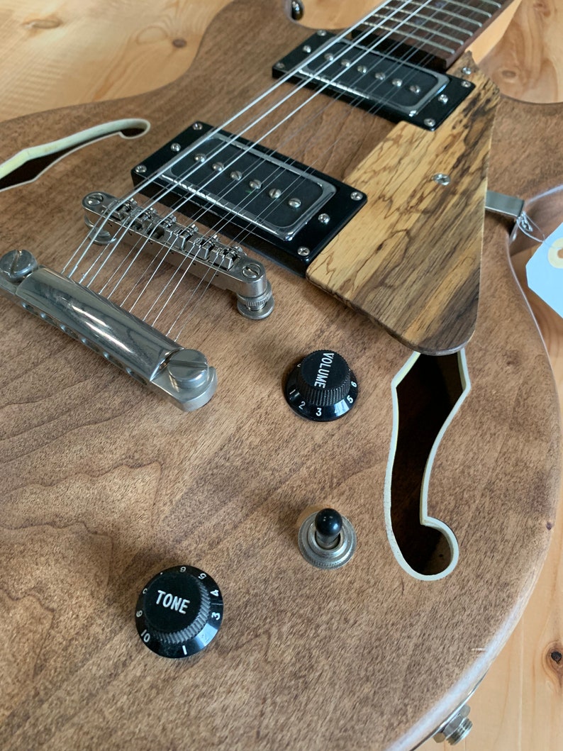 12 string hollow body electric guitar made from reclaimed wood Etsy