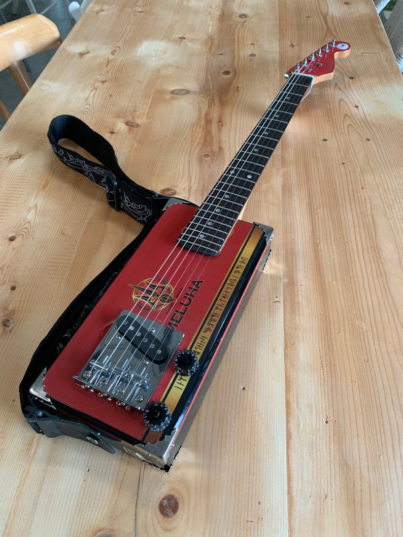 Solid Body 6 String Electric Cigar Box Guitar With Fender Pickup Etsy