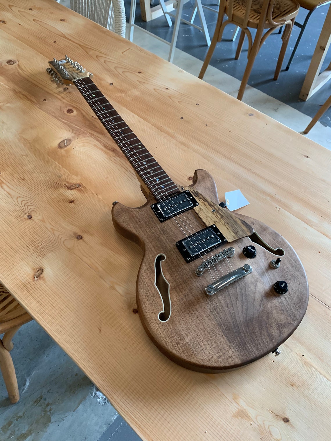 12 string hollow body electric guitar made from reclaimed wood Etsy