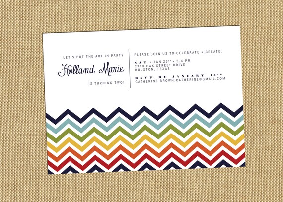 chevron birthday invitation kids art party invite birthday invitation colorful birthday invite kids birthday invitations art party invites colorful birthday invitations