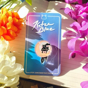Witch Cat Acrylic Pin / Witch Cat Pin / Cute Acrylic Pin / Kawaii Acrylic Pin