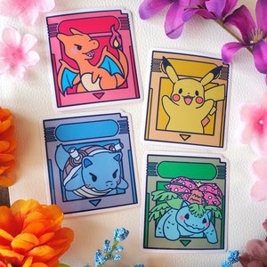 Cartridge Pocket Monster Sticker Pack / Cute Stickers / Anime Stickers / Video Game Stickers / Laptop Stickers